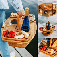 Portable Wooden Picnic Wine Table - WineNest