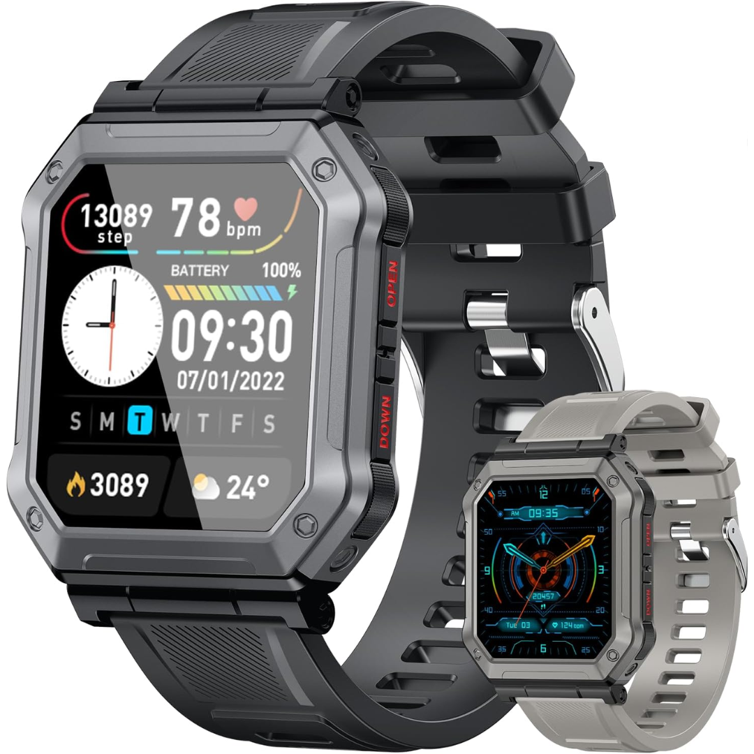 Militaire Smartwatch voor Mannen met Fitness Tracker - Wayne