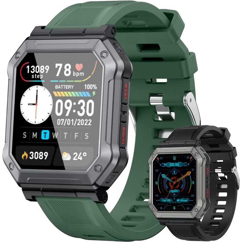 Militaire Smartwatch voor Mannen met Fitness Tracker - Wayne