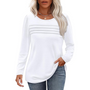 Trendiges Plissee Langarm Tunika-Top - Sarah