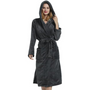 Damen Fleece Bademantel mit Kapuze – Vivianne