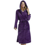 Damen Fleece Bademantel mit Kapuze – Vivianne