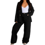 Zweiteiliges Blazer & Weite Hose Damen Businessanzug - Wendy