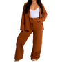 Zweiteiliges Blazer & Weite Hose Damen Businessanzug - Wendy