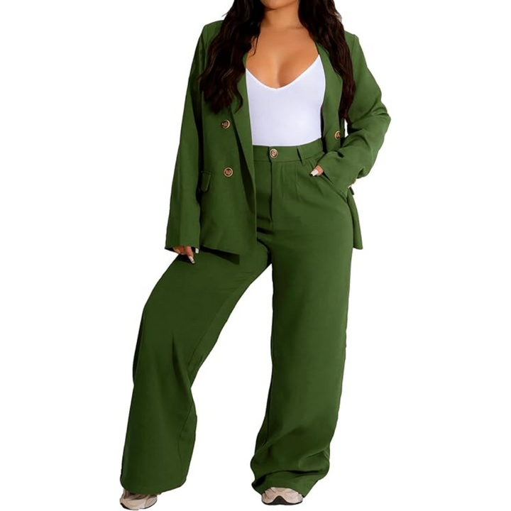 Two-piece Blazer & Wide Pants Women's Business Suit - Wendy