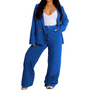 Zweiteiliges Blazer & Weite Hose Damen Businessanzug - Wendy