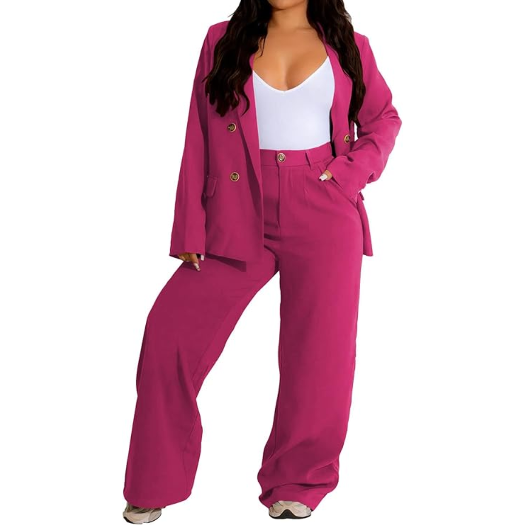 Two-piece Blazer & Wide Pants Women's Business Suit - Wendy