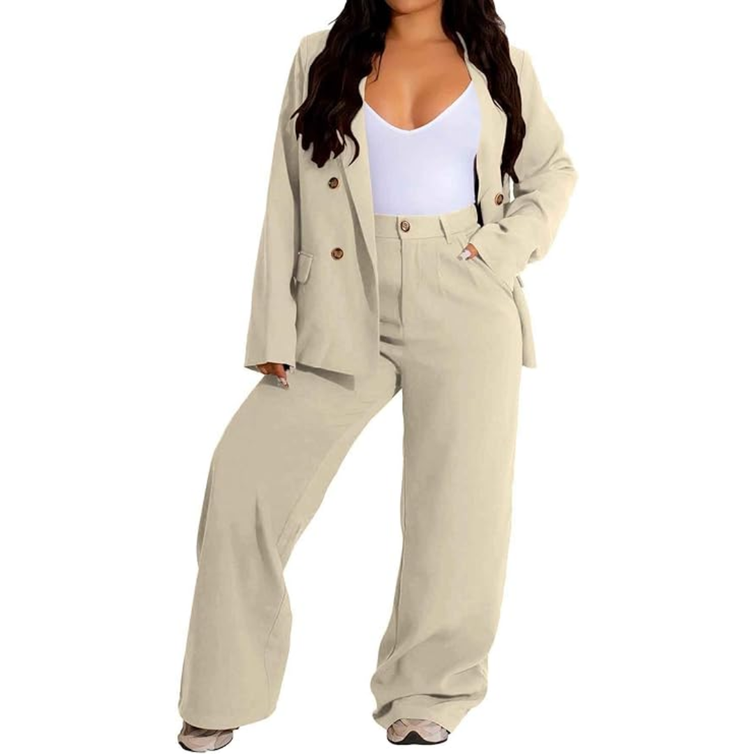 Two-piece Blazer & Wide Pants Women's Business Suit - Wendy