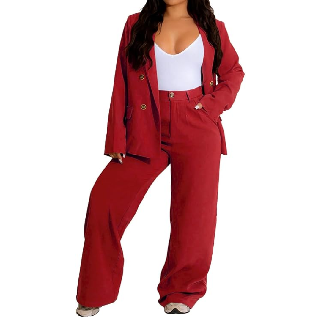 Two-piece Blazer & Wide Pants Women's Business Suit - Wendy