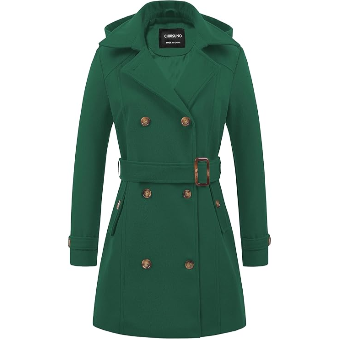 Damen Gepolsterter Winter-Trenchcoat mit Kapuze - Nina