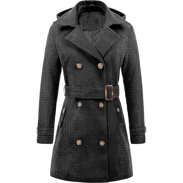 Damen Gepolsterter Winter-Trenchcoat mit Kapuze - Nina