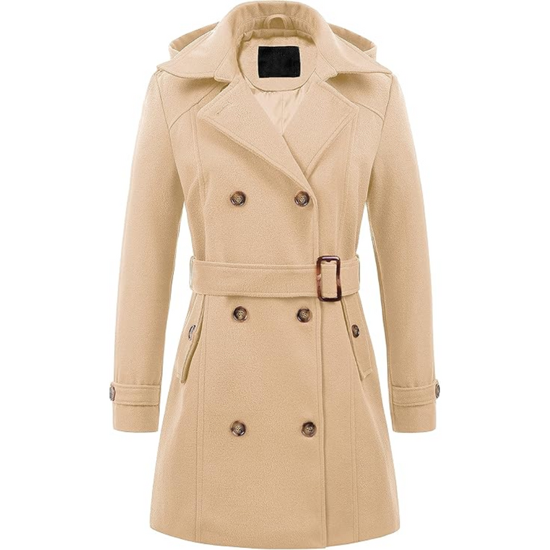 Damen Gepolsterter Winter-Trenchcoat mit Kapuze - Nina