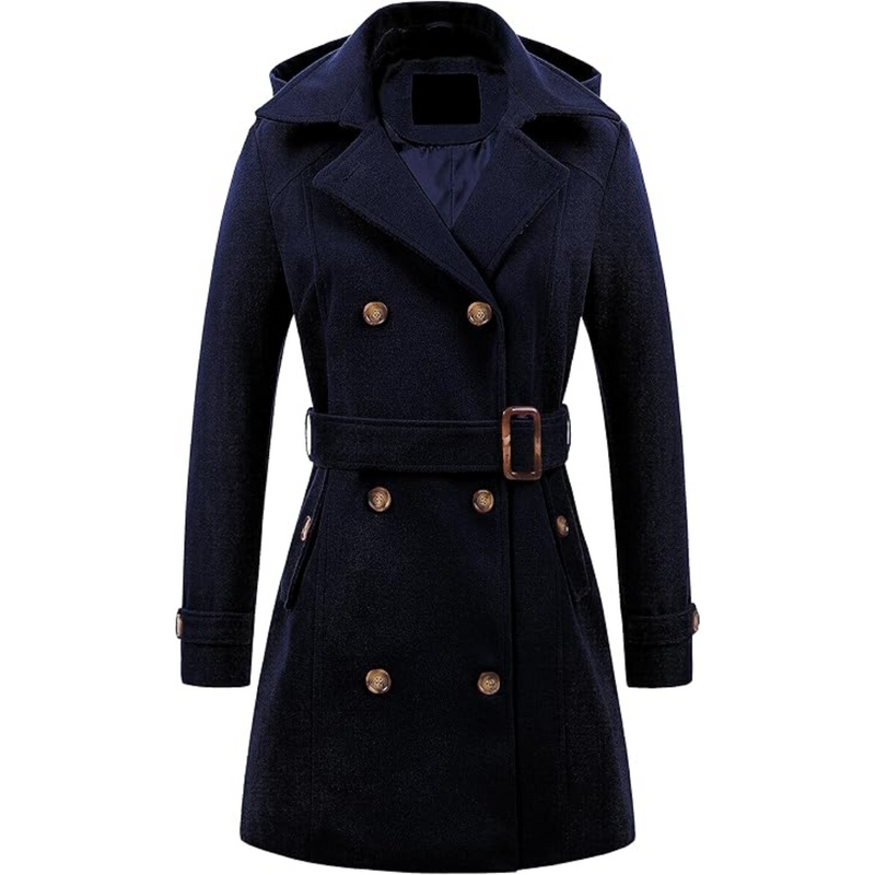 Damen Gepolsterter Winter-Trenchcoat mit Kapuze - Nina