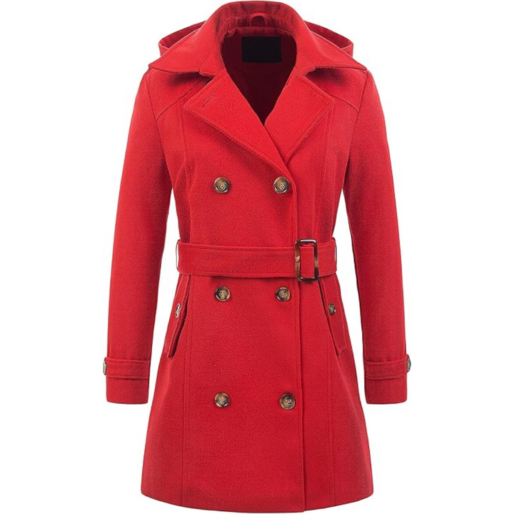 Damen Gepolsterter Winter-Trenchcoat mit Kapuze - Nina