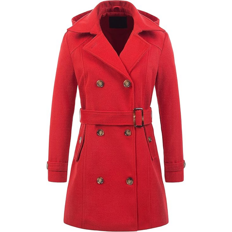 Damen Gepolsterter Winter-Trenchcoat mit Kapuze - Nina