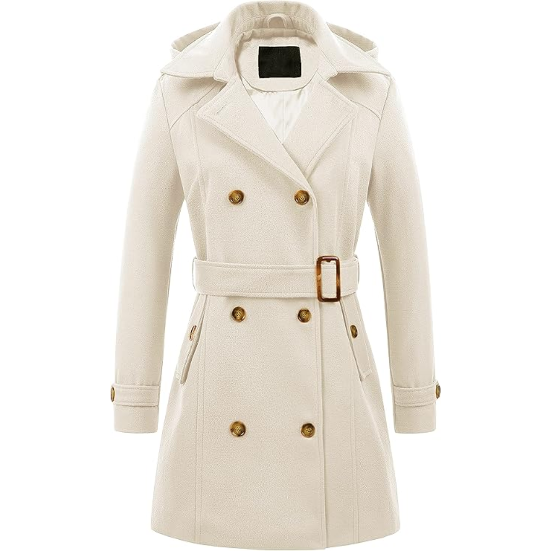 Damen Gepolsterter Winter-Trenchcoat mit Kapuze - Nina