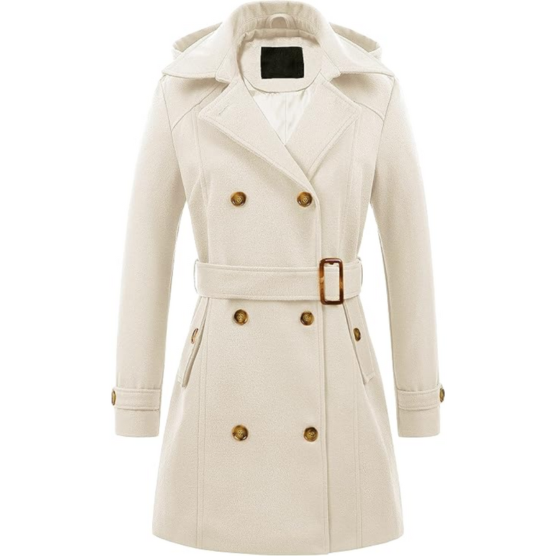 Damen Gepolsterter Winter-Trenchcoat mit Kapuze - Nina