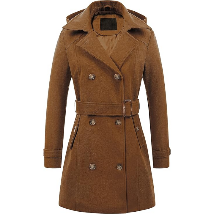 Damen Gepolsterter Winter-Trenchcoat mit Kapuze - Nina