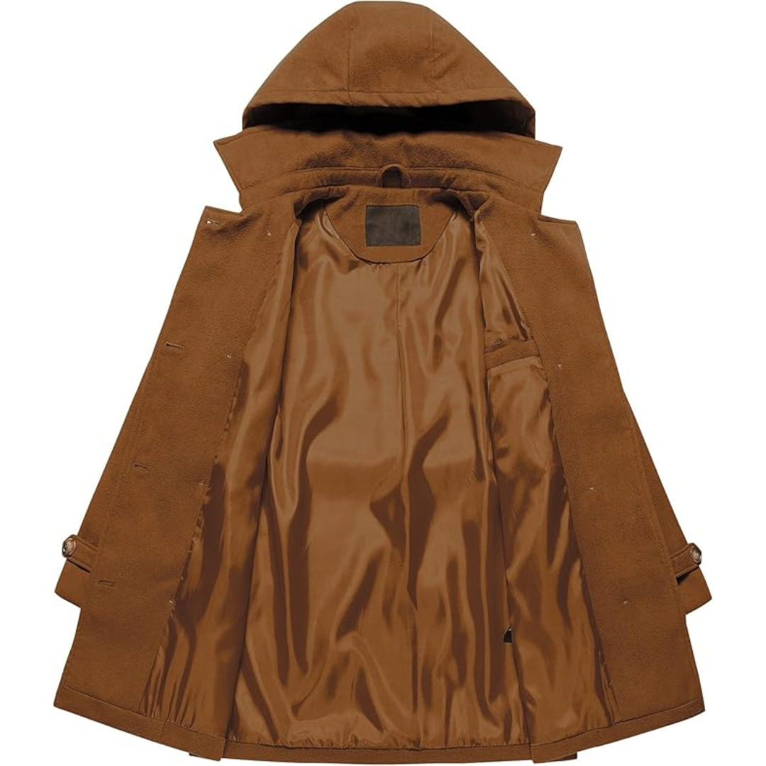 Damen Gepolsterter Winter-Trenchcoat mit Kapuze - Nina