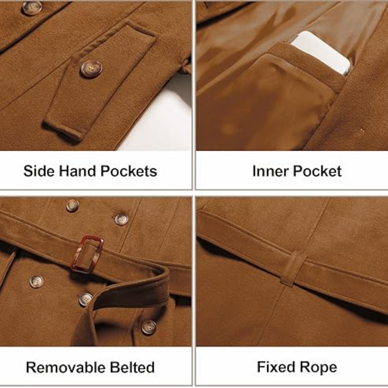 Damen Gepolsterter Winter-Trenchcoat mit Kapuze - Nina