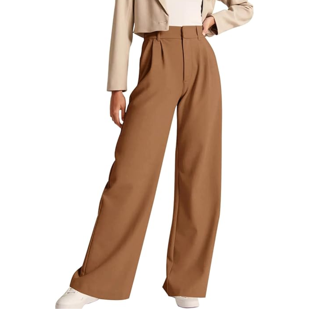 High Waisted Business Casual Work Pants with Pockets - Katja