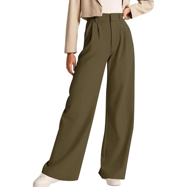 High Waisted Business Casual Work Pants with Pockets - Katja