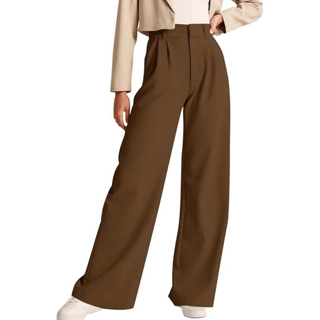 High Waisted Business Casual Work Pants with Pockets - Katja