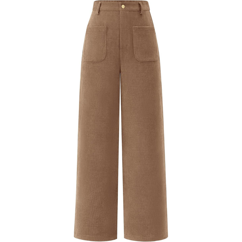 Casual Wide Palazzo Pants with High Waist and Pockets - Clarissa