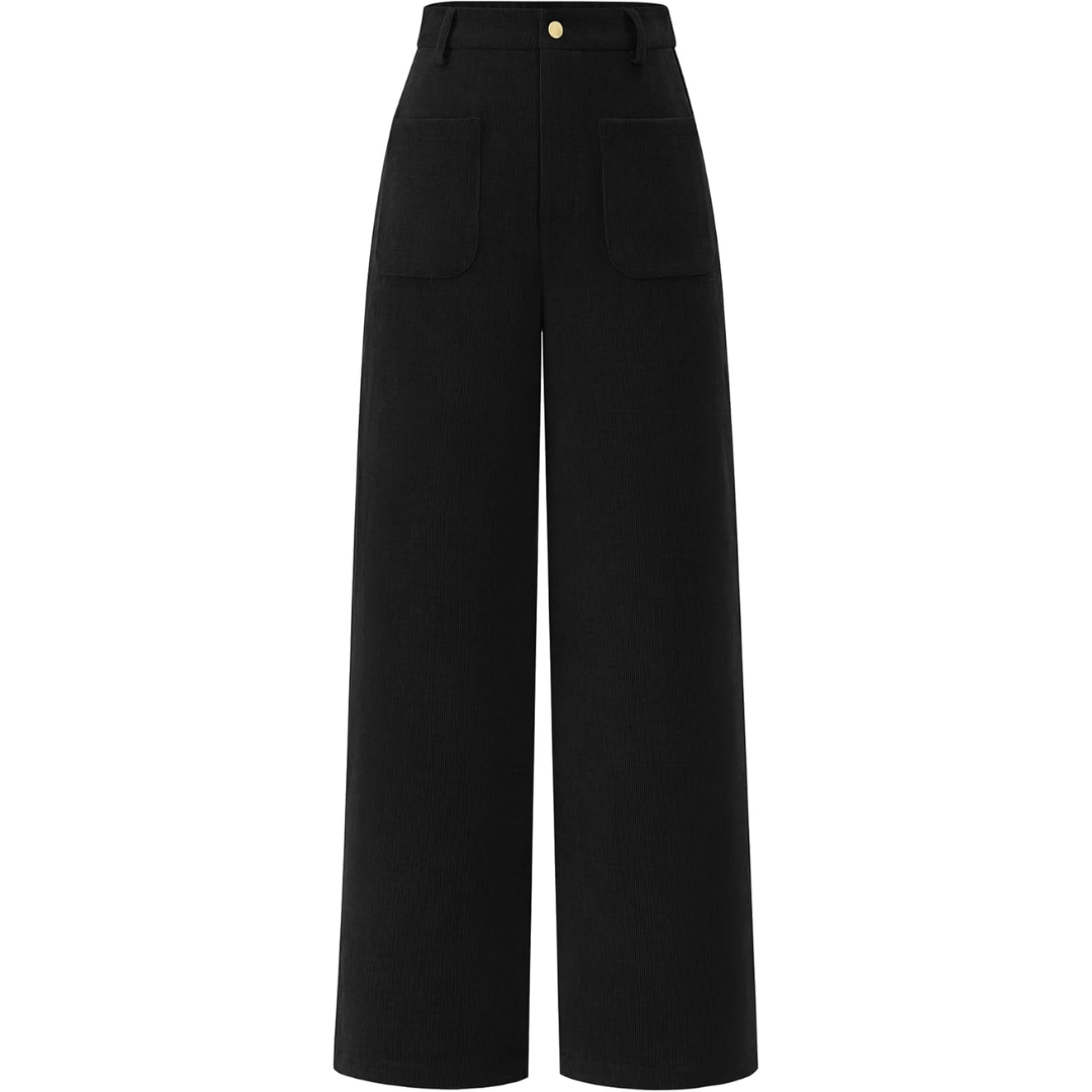 Casual Wide Palazzo Pants with High Waist and Pockets - Clarissa