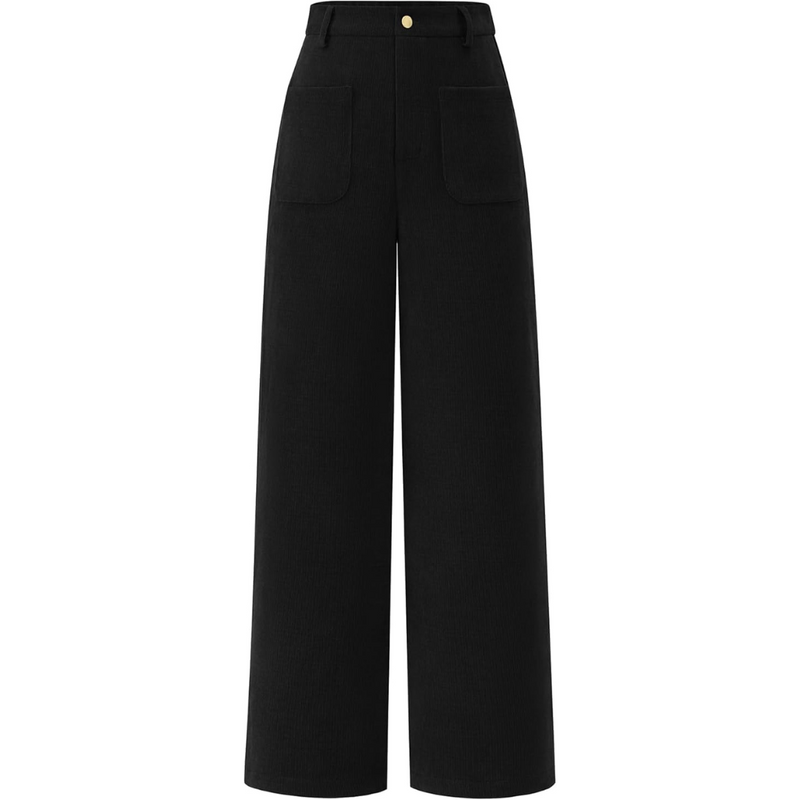 Casual Wide Palazzo Pants with High Waist and Pockets - Clarissa