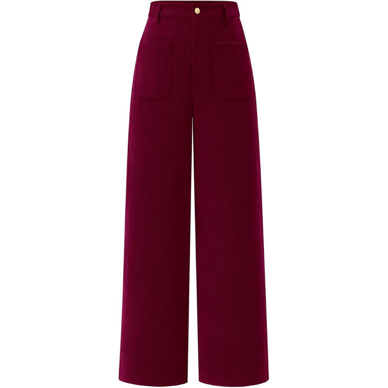 Casual Wide Palazzo Pants with High Waist and Pockets - Clarissa