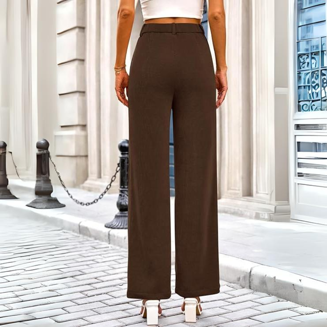 Casual Wide Palazzo Pants with High Waist and Pockets - Clarissa