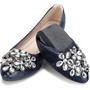 Glitzernde Strass Ballerina Flats - Yelena