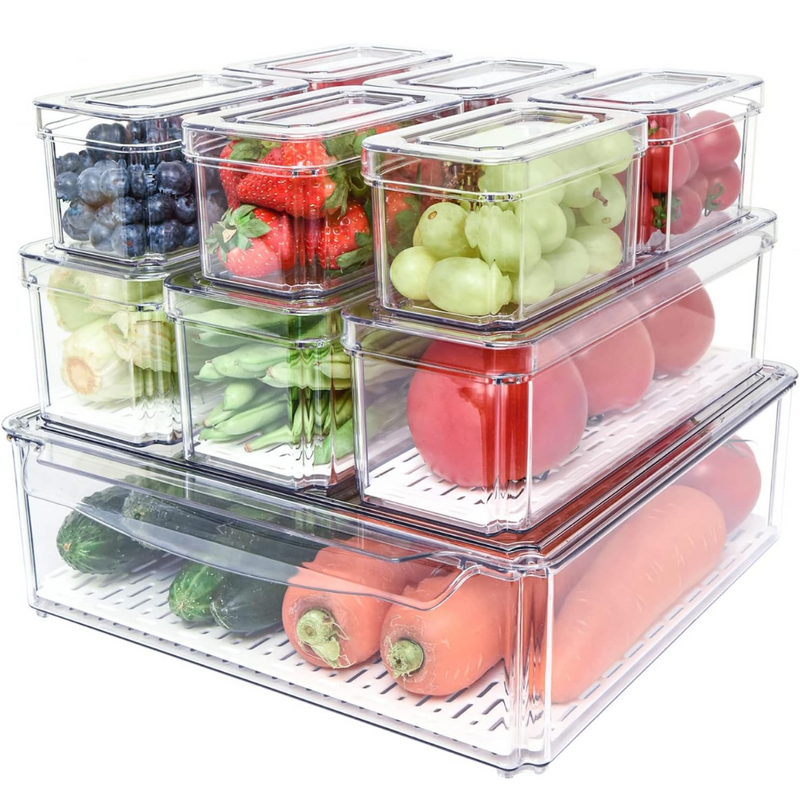 Stapelbare Koelkast Organizer Set van 10 - FridgeMaster