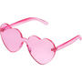 Trendige herzförmige rahmenlose Sonnenbrille im transparenten Look - HartBlitz