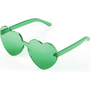 Trendige herzförmige rahmenlose Sonnenbrille im transparenten Look - HartBlitz