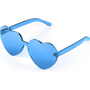 Trendige herzförmige rahmenlose Sonnenbrille im transparenten Look - HartBlitz