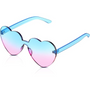 Trendige herzförmige rahmenlose Sonnenbrille im transparenten Look - HartBlitz