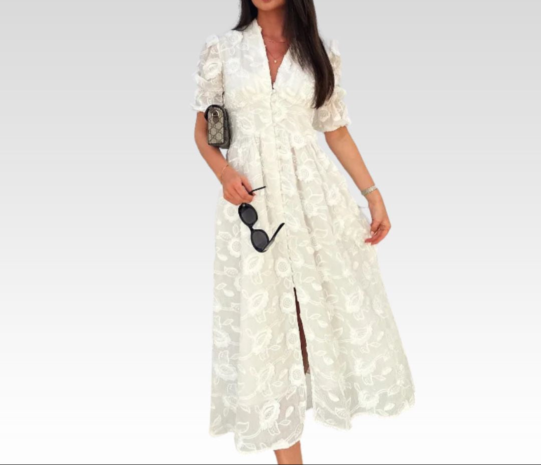 Luchtige Witte Zomerjurk – Eleni