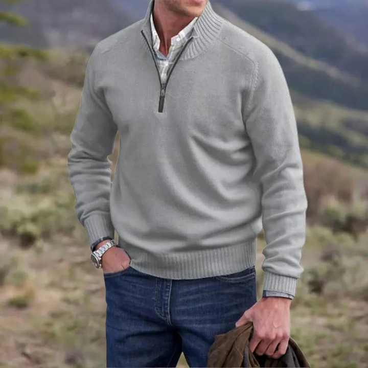 Kaschmirpullover mit Reißverschluss - Mason