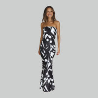 Trägerloses Maxikleid mit luftiger Passform – Jade