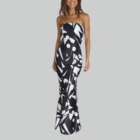 Trägerloses Maxikleid mit luftiger Passform – Jade