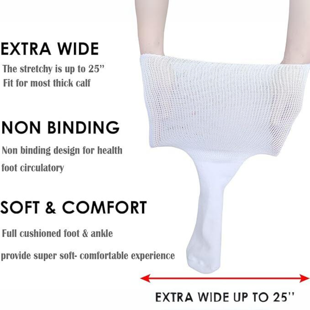 2 Pairs Comfort Extra Wide Lymphedema & Diabetes Socks - Max