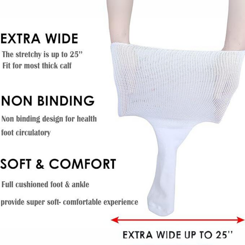 2 Pairs Comfort Extra Wide Lymphedema & Diabetes Socks - Max