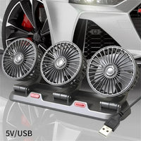 360° Verstellbarer 3-Kopf-Autoventilator USB/12V/24V – AirFlow