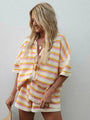 Gestreiftes Damen-Sommer-Set mit Top und Shorts – Faye