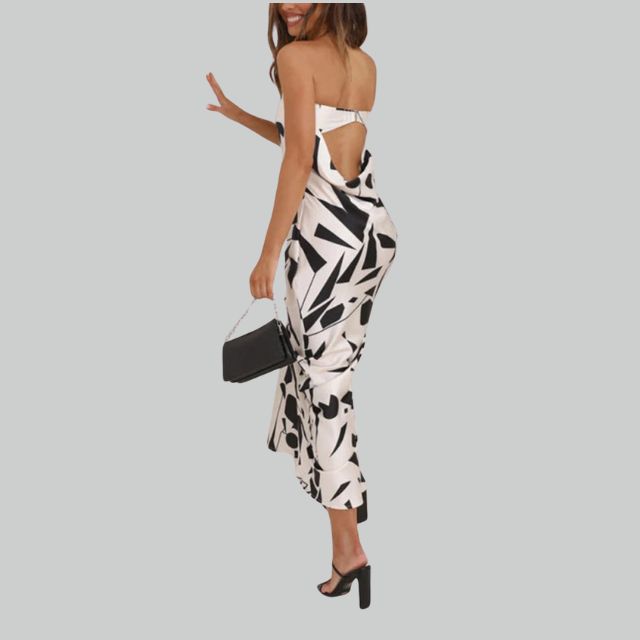 Trägerloses Maxikleid mit luftiger Passform – Jade