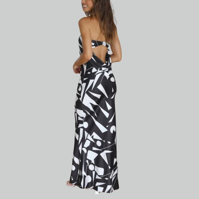 Trägerloses Maxikleid mit luftiger Passform – Jade