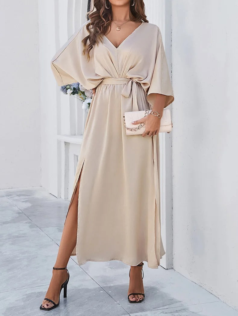 Trendiges V-Ausschnitt-Frühlingskleid - Isabella