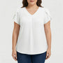 V-Neck Flutter Sleeve Plus Size Blouse - Rosalie